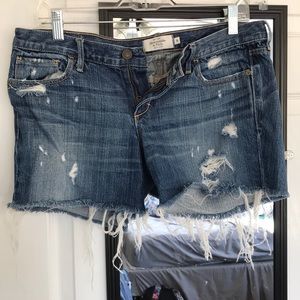 distressed jean shorts